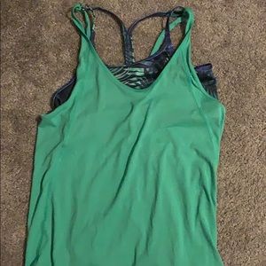 Green Tank with Built-In Sports Bra